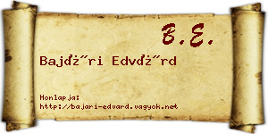 Bajári Edvárd névjegykártya